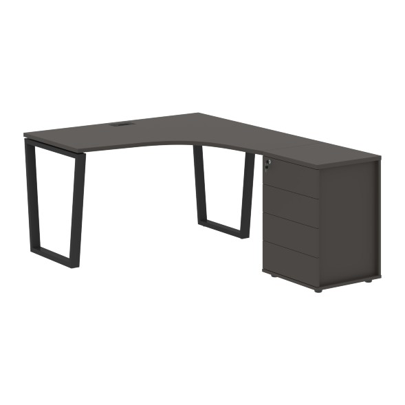 Стол эргономичный с тумбой EVCET 1318(R) 1360х1880х750 EDIS