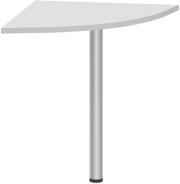 Угловой элемент с опорой XKD 700.1 Белый/Алюминий 700х700х750