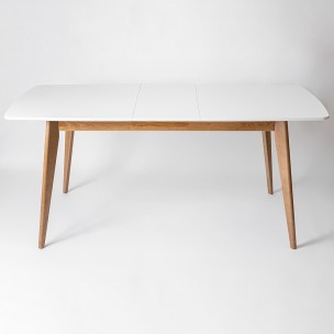 Стол раскладной Пегас classic+ 1200(+350)*750, Дуб натуральный/Белая эмаль