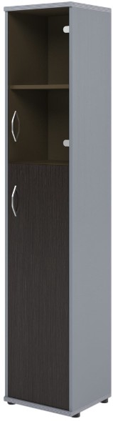 Шкаф колонка комбинированная СУ-1.7(R) Венге/Металлик 406*365*1975