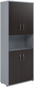 Шкаф с двумя комплектами глухих малых дверей СТ-1.5 Венге/Металлик 770*365*1975