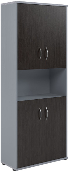 Шкаф с двумя комплектами глухих малых дверей СТ-1.5 Венге/Металлик 770*365*1975